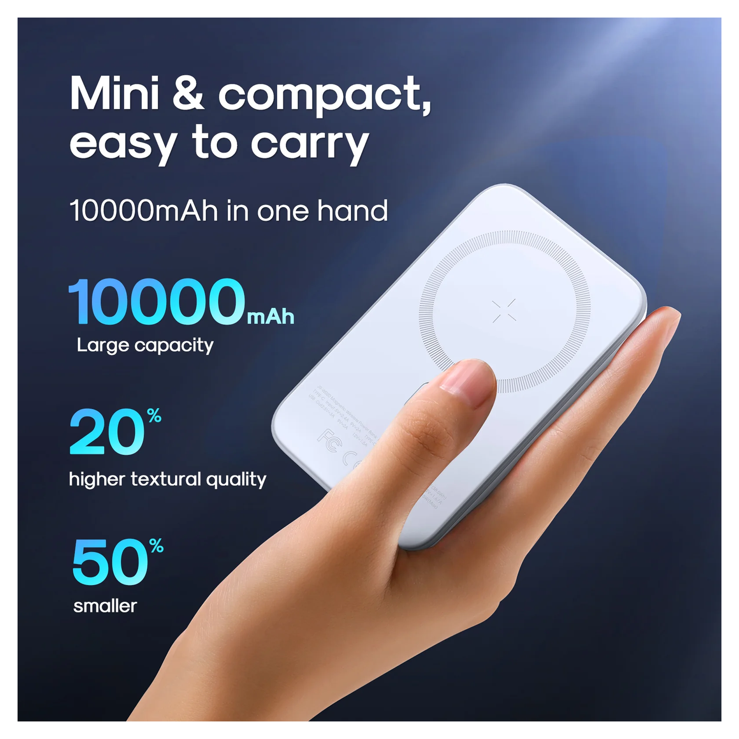 JOYROOM 20W Mini magnetic wireless power bank 10000mah -JR-W020