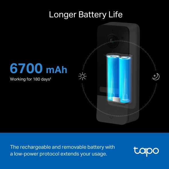 جرس باب فيديو ذكي يعمل بالبطارية من Tapo /D230S1