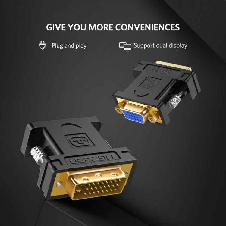 UGREEN DVI-I (24+5) Male to VGA Female Converter (Black) - 20122