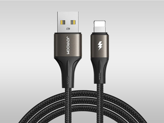 كابل بيانات شحن سريع JOYROOM S-A25 Light-Speed Series 3A (من USB-A إلى Lightning) بطول 1.2 متر، أسود