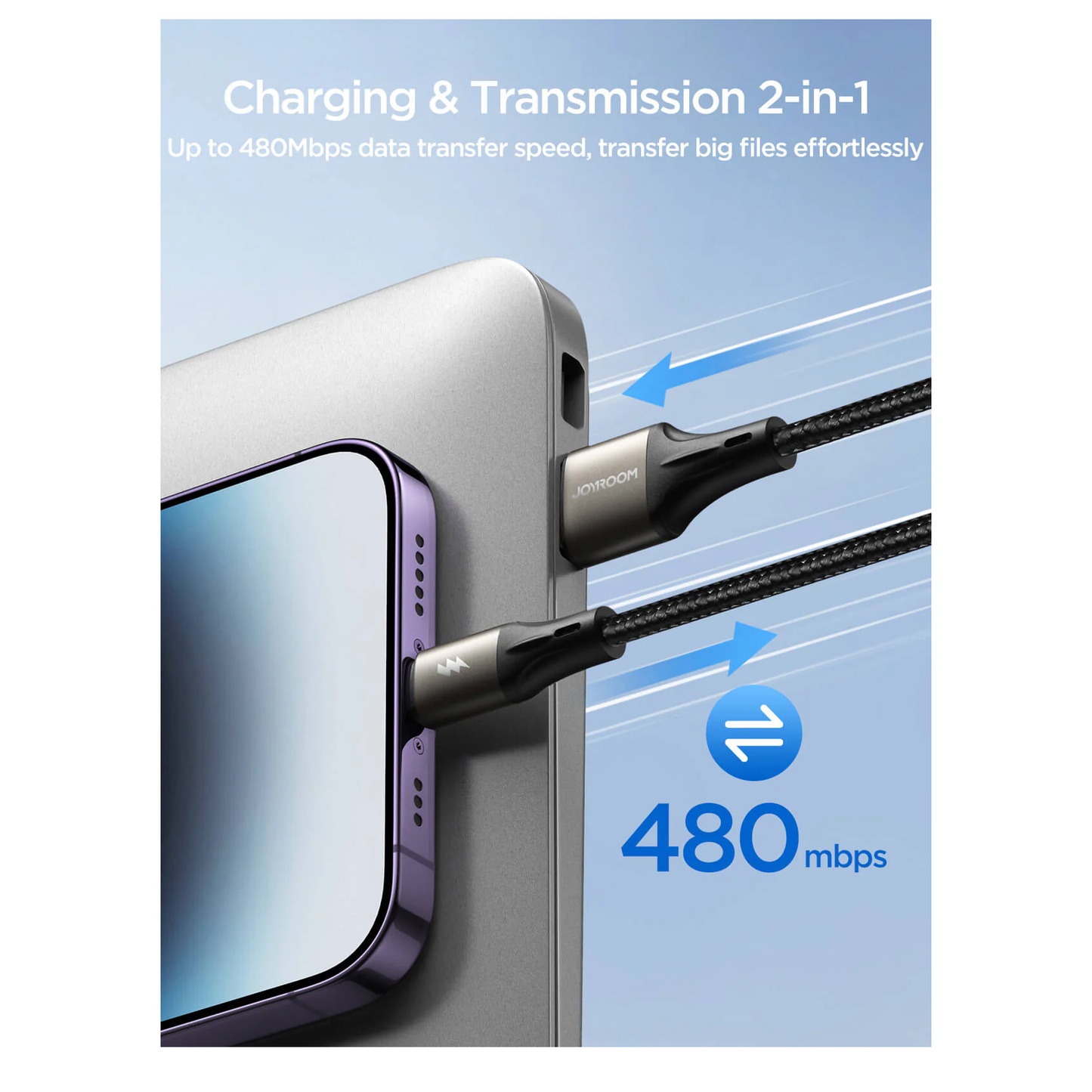 كابل بيانات شحن سريع JOYROOM S-A25 Light-Speed Series 3A (من USB-A إلى Lightning) بطول 1.2 متر، أسود