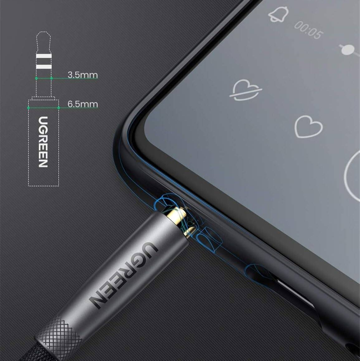 UGREEN,3.5mm Male To Male Auxiliary Audio Cable / AV150
