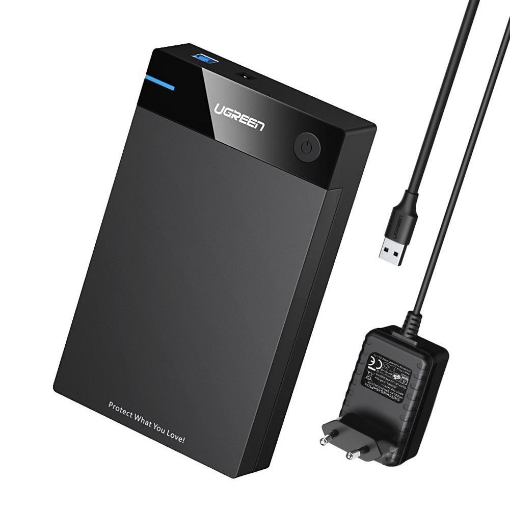 صندوق محرك الأقراص الصلبة UGREEN USB 3.0 مقاس 3.5 بوصة بمقبس الاتحاد الأوروبي / 50422