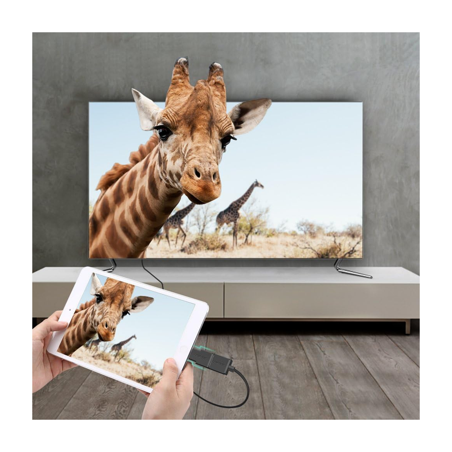 محول ميني HDMI ذكر إلى HDMI أنثى من UGREEN (أسود) / 20101