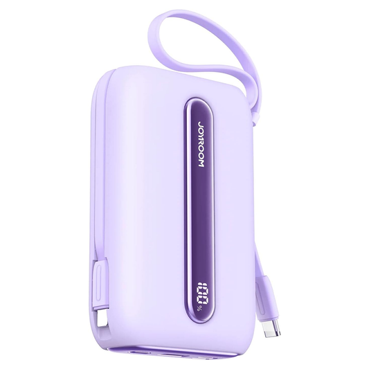 JOYROOM Mini Power Bank 22.5W 10000mAh with Dual Cables (Purple) / JR-L012
