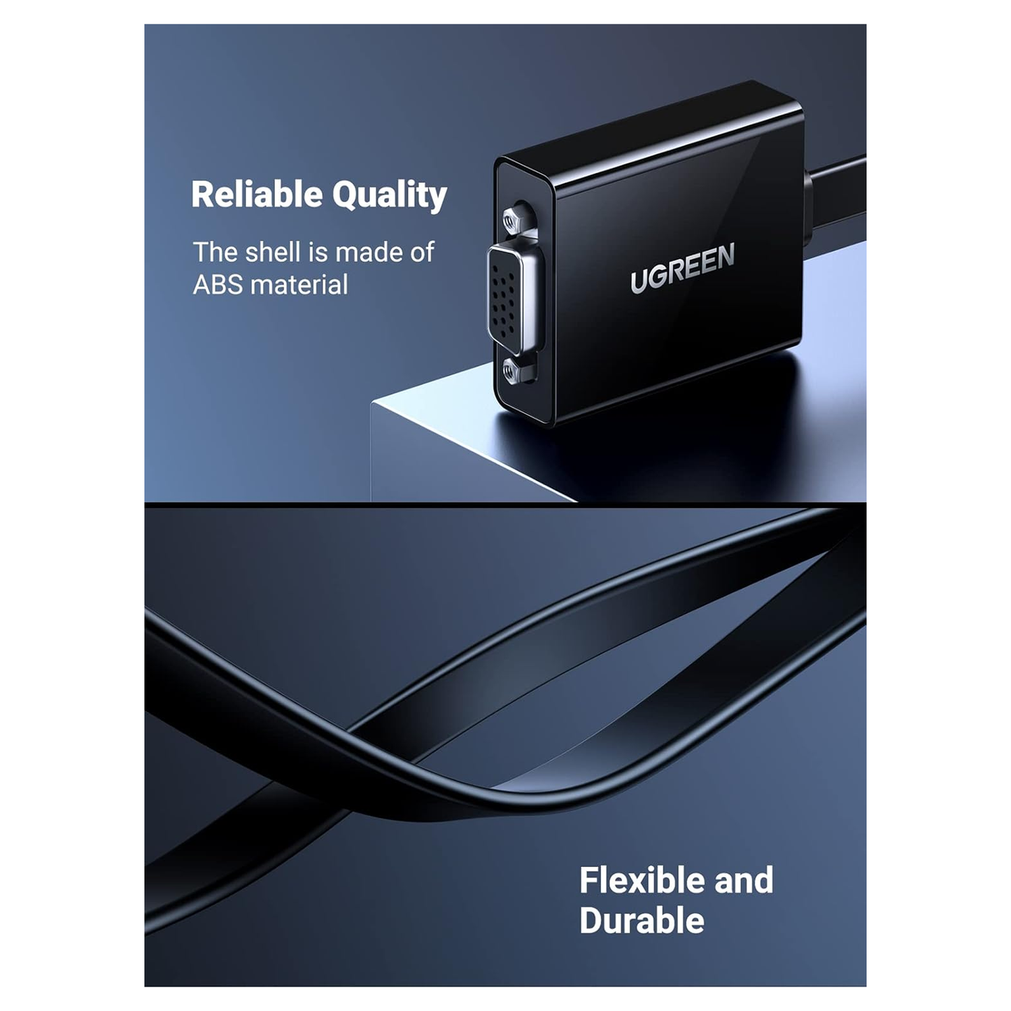 محول UGREEN HDMI إلى VGA 25 سم (أسود) / 40248
