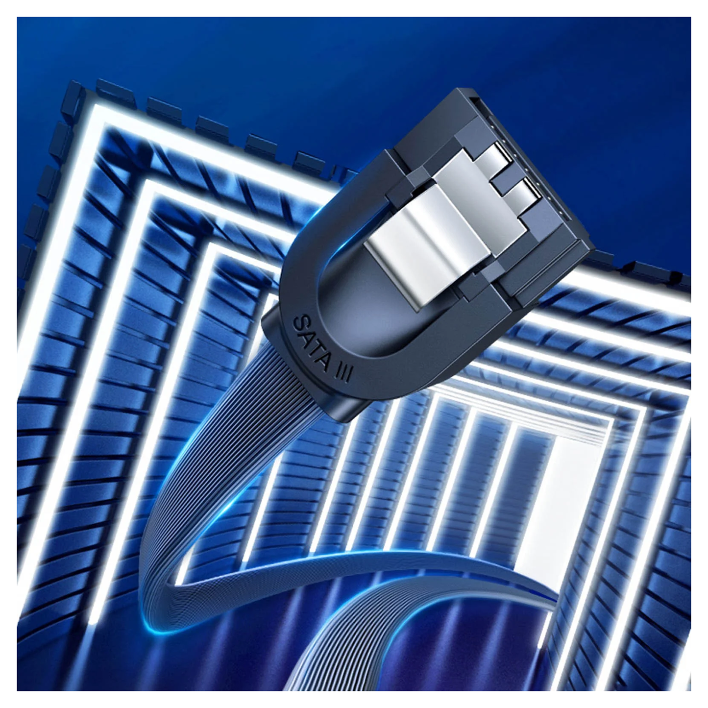 UGREEN ANGLED SATA 3 DATA CABLE 0.5M (BLACK) /30797