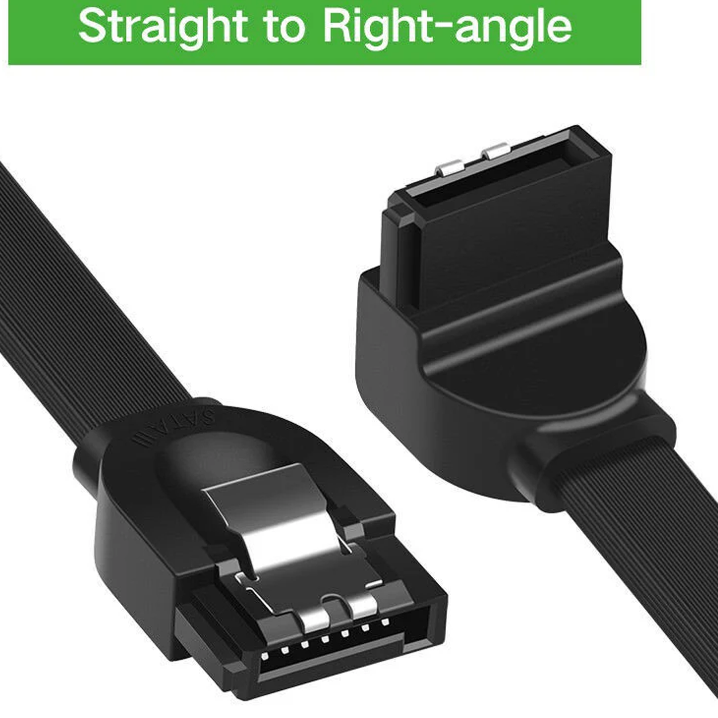 UGREEN ANGLED SATA 3 DATA CABLE 0.5M (BLACK) /30797