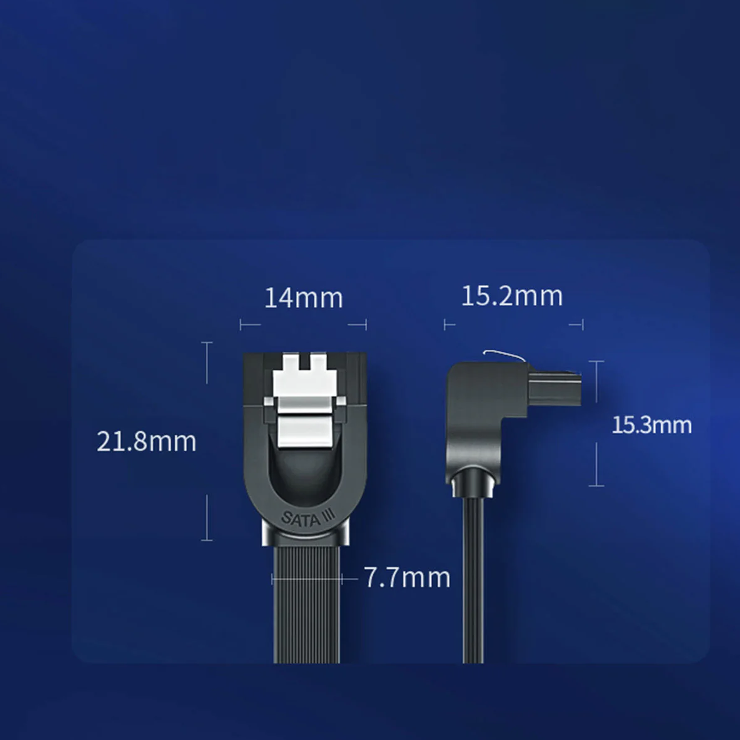 UGREEN ANGLED SATA 3 DATA CABLE 0.5M (BLACK) /30797