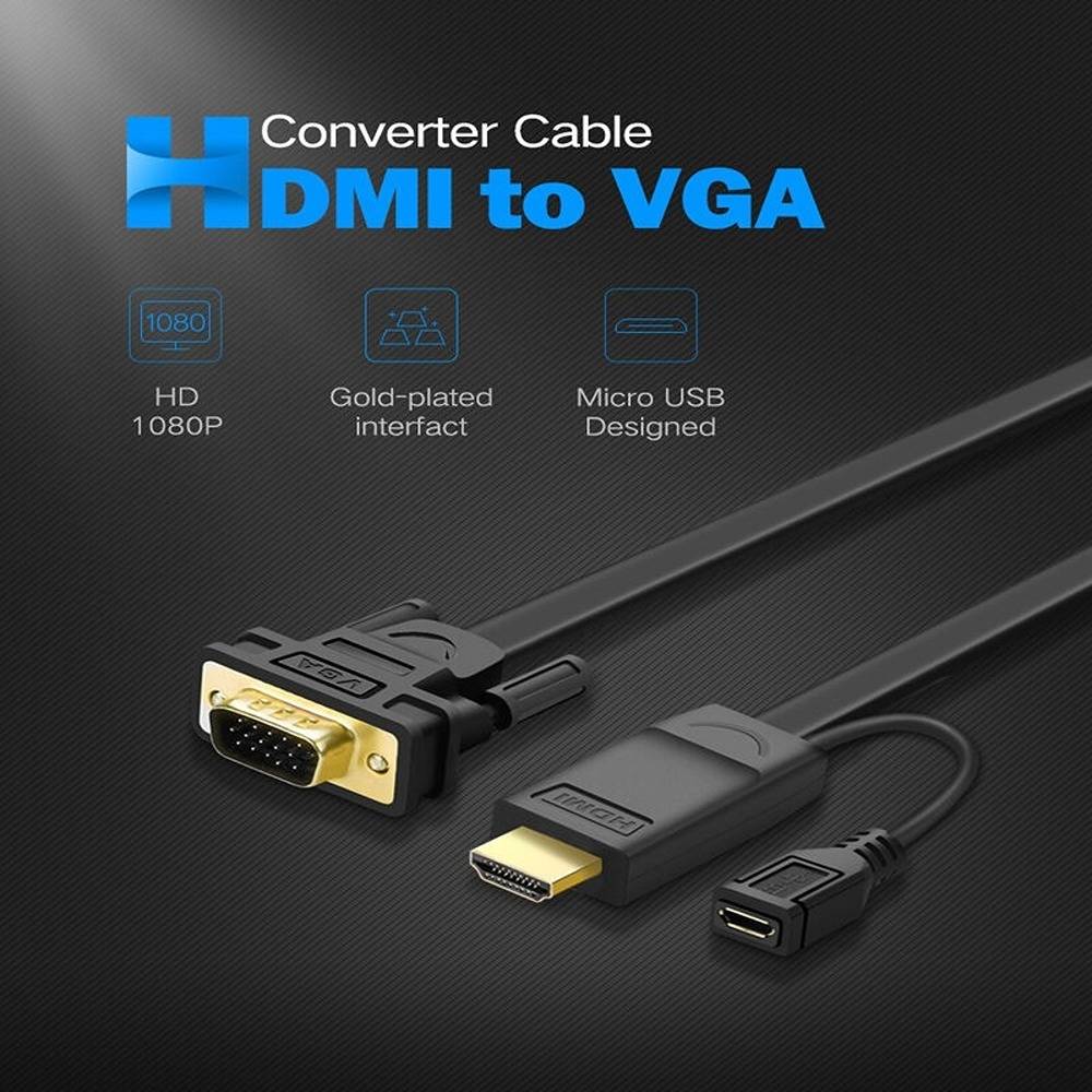 كابل محول HDMI إلى VGA من UGREEN بطول 1.5 متر (أسود) / 30449