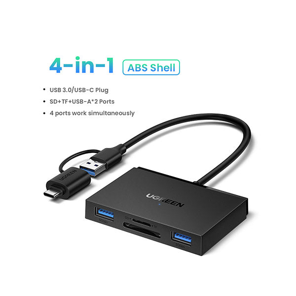 UGREEN 4-in-1 Card Reader 5Gbps Type-C + USB / 45167