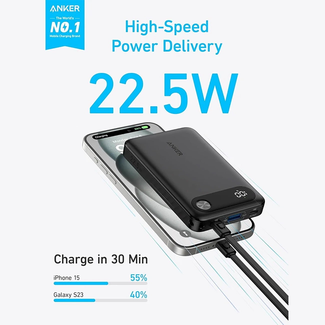 ANKER Pocket Sized Power Boost, Power Bank (10K, 22.5W) Series 3 - A1388H11