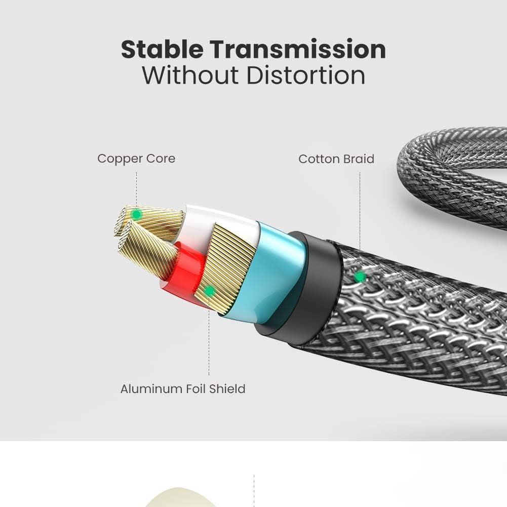 Ugreen cable audio cable mini jack 3.5mm - 2 x jack 6.35mm 2m gray / AV126