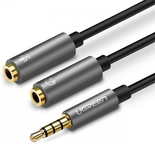 UGREEN 3.5mm male to 2 Female Audio Cable Aluminum Case (Black) /30619