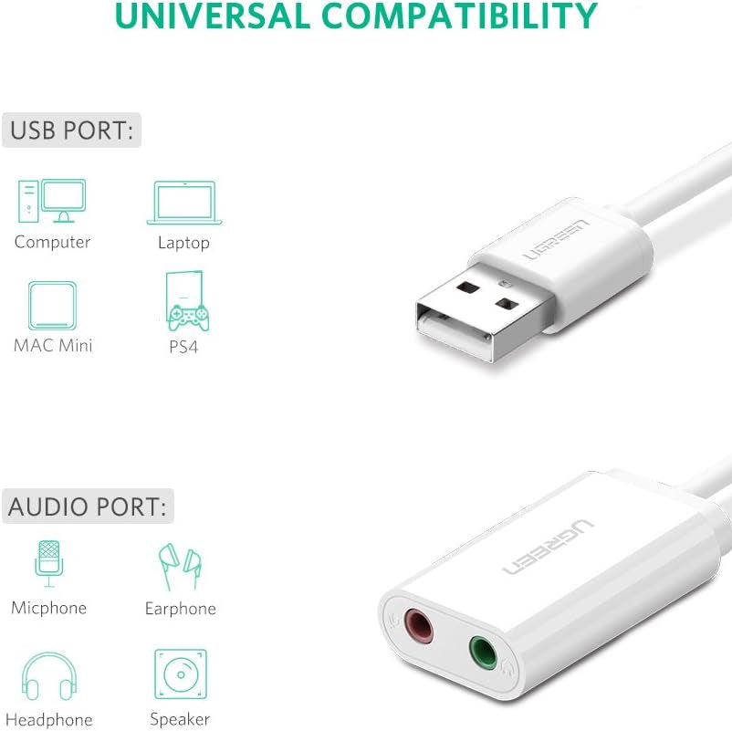 UGREEN USB to 3.5mm Headphone Audio Adapter / US205