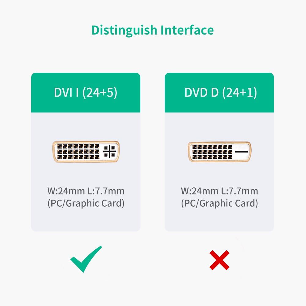 كابل محول HDMI ذكر إلى DVI أنثى من UGREEN بطول 22 سم (أسود) / 20136