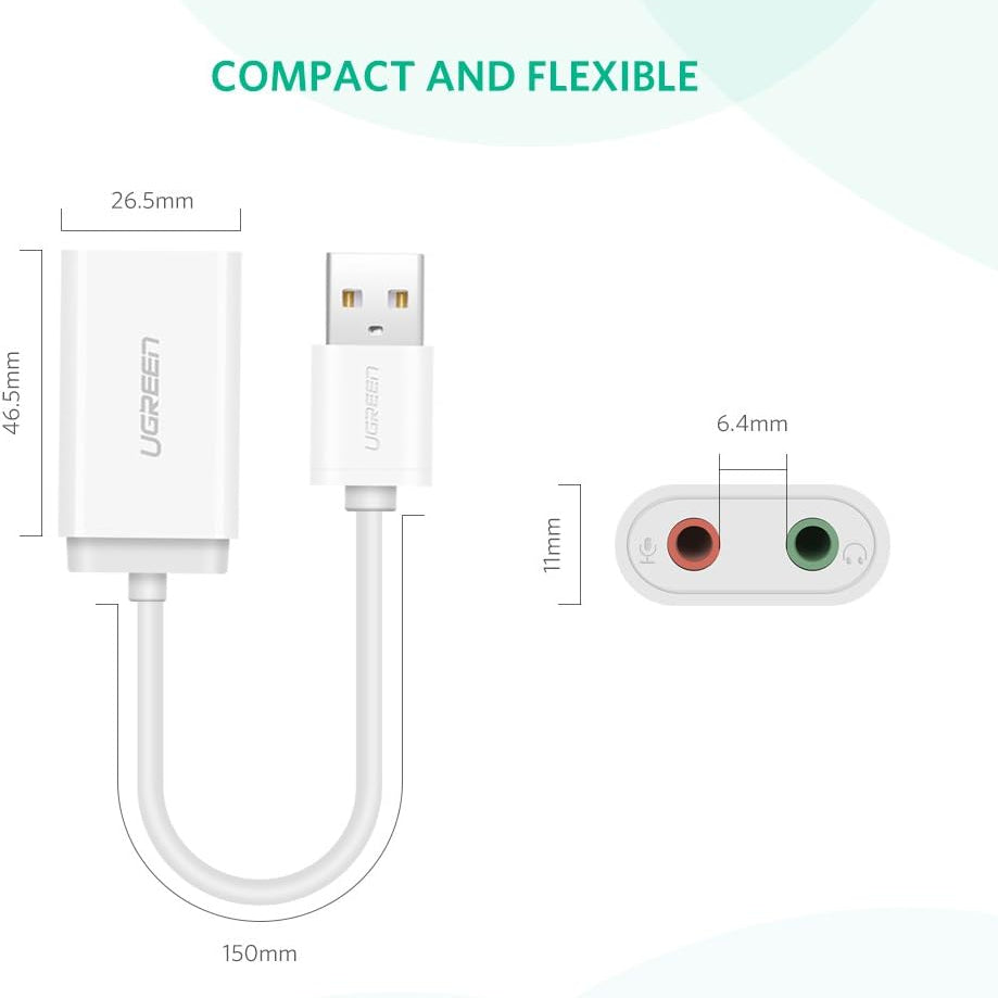 UGREEN USB to 3.5mm Headphone Audio Adapter / US205