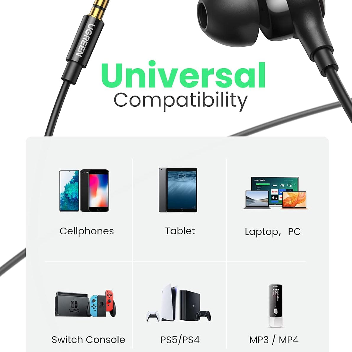 سماعات سماعة رأس سلكية داخل الأذن مع ميكروفون صوت ستيريو / 30637