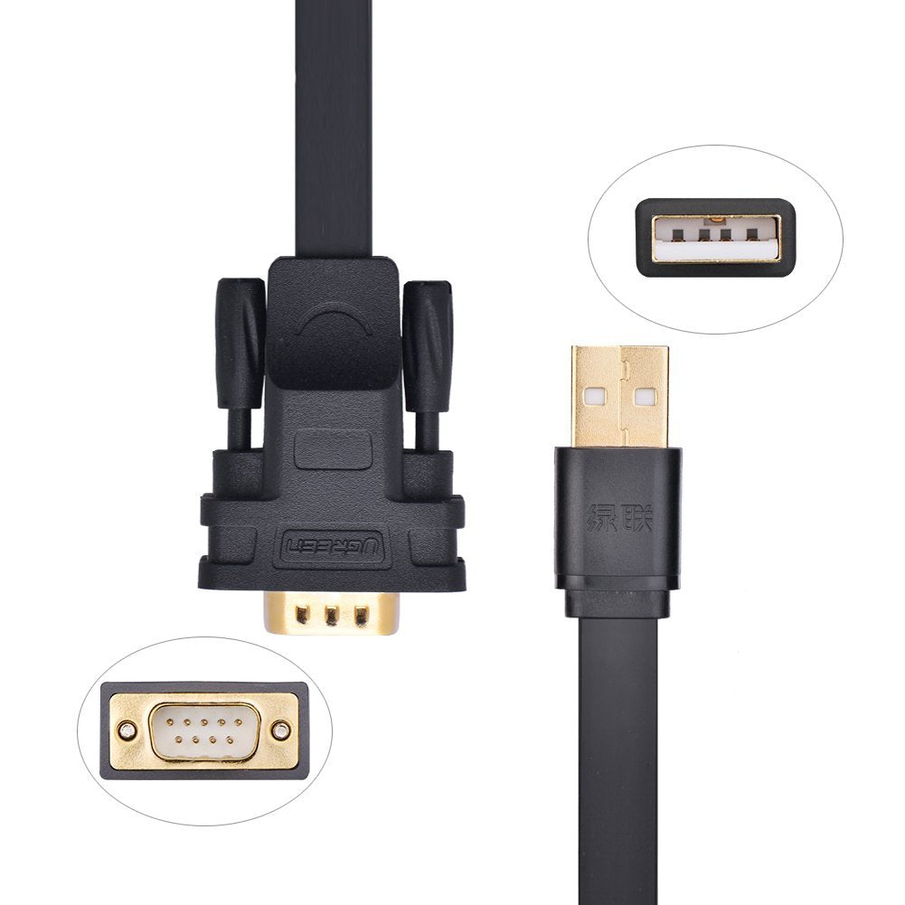 UGREEN USB 2.0 to DB9 RS-232 Adapter Flat Cable 2m - 20218
