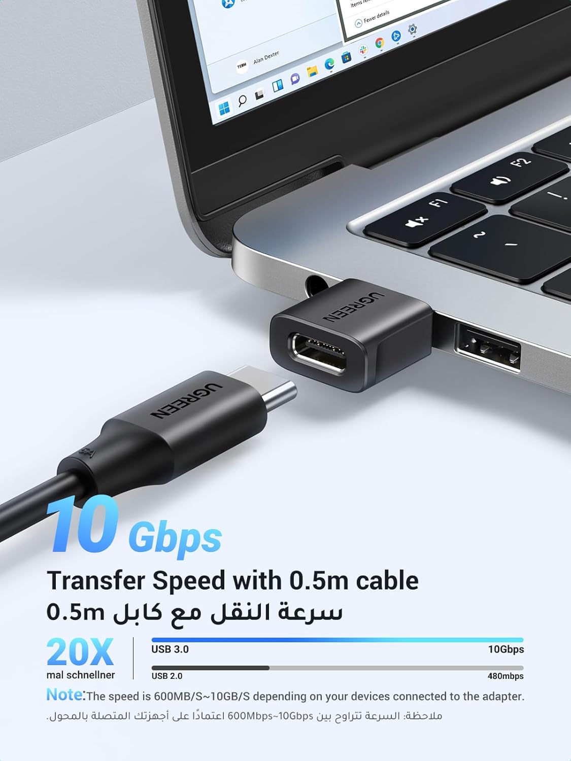 UGREEN USB-C FEMALE TO USB-A MALE ADAPTER SET (2 Pack - 3-Pack) / US701