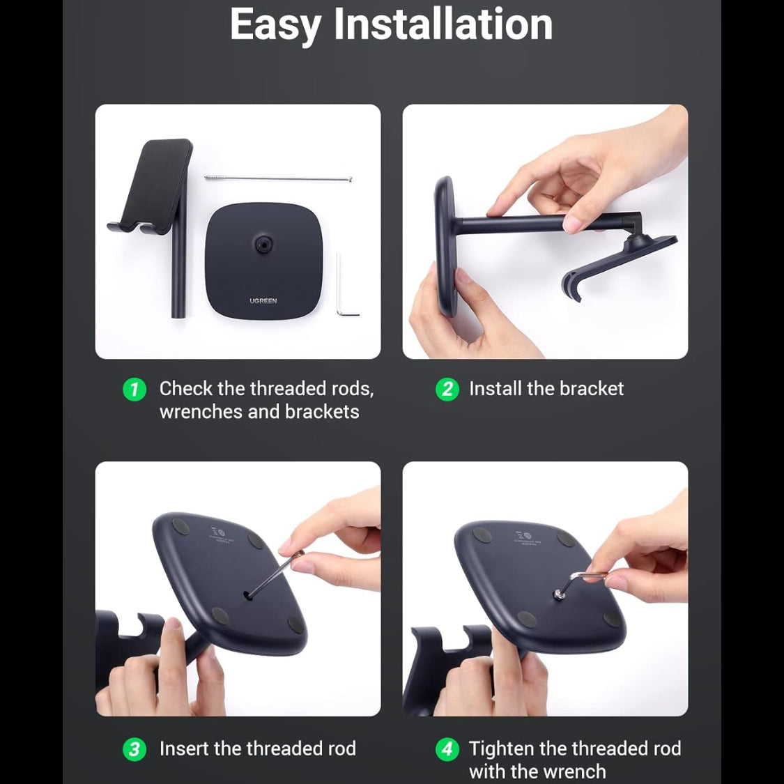 UGREEN Multi-Angle Phone Desktop Stand (Black) / 60324