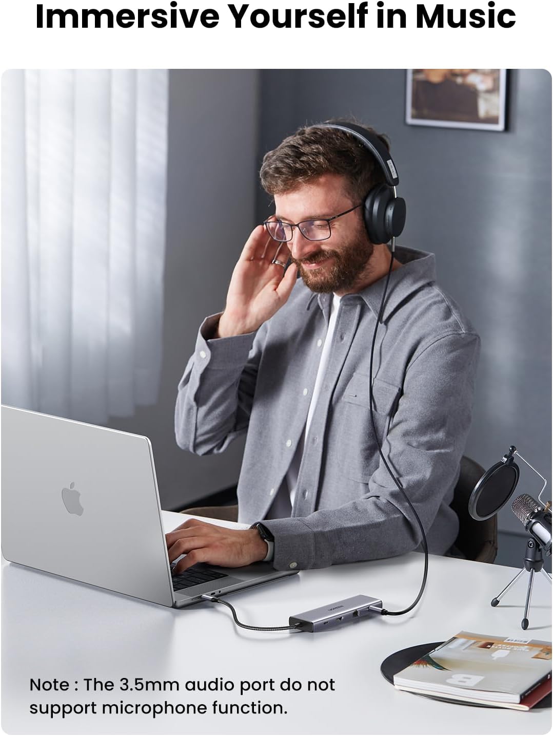UGREEN USB-C to 3*USB 3.0 A+HDMI 4K@30Hz;2K@60HZ;1080P@120Hz + VGA + RJ45 + SD/TF + 3.5mm Audio + PD Adapter
