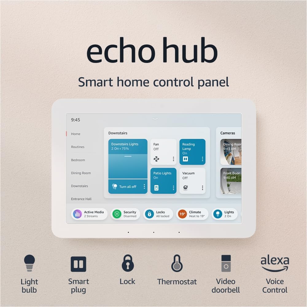 Amazon Echo Hub | لوحة تحكم منزلية ذكية مقاس 8 بوصات مع Alexa