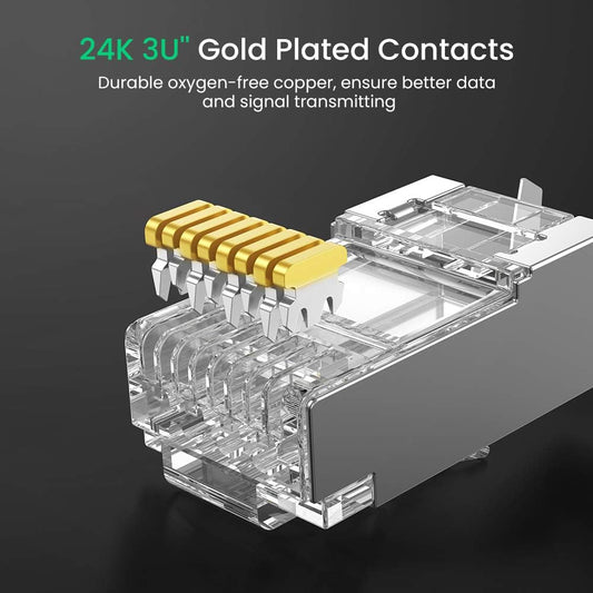 UGREEN Gigabit Cat6A Shielded Modular RJ45 Plug (10PCs) - 70316
