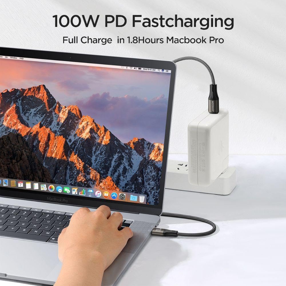 كابل بيانات شحن سريع JOYROOM A25 من النوع C إلى النوع C بقوة 100 وات بطول 1.2 متر