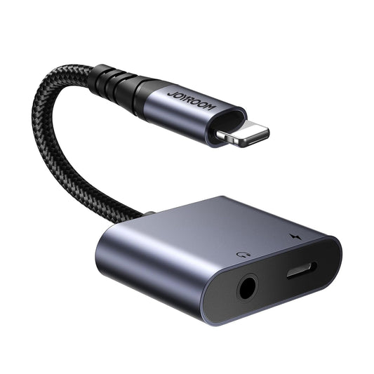 محول صوت 2 في 1 من JOYROOM SY-L01 لنقل الصوت من Lightning إلى 3.5 مم + Lightning - أسود