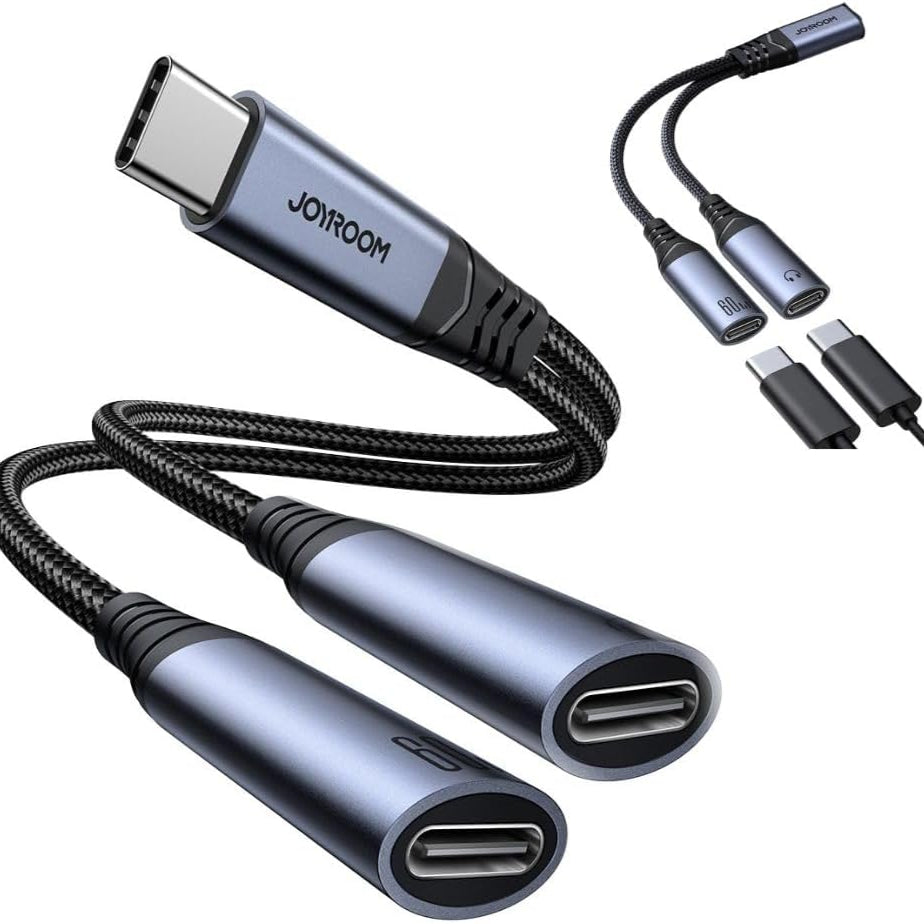 JOYROOM Audio-Transfer Series 2-in-1 Audio Adapter (Type-C to Dual Type-C) - SY-C03