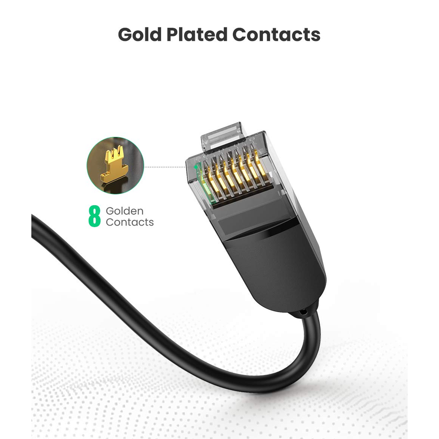 UGREEN CAT 6A Pure Copper Ethernet Cable OD2.8 (Black) - NW122