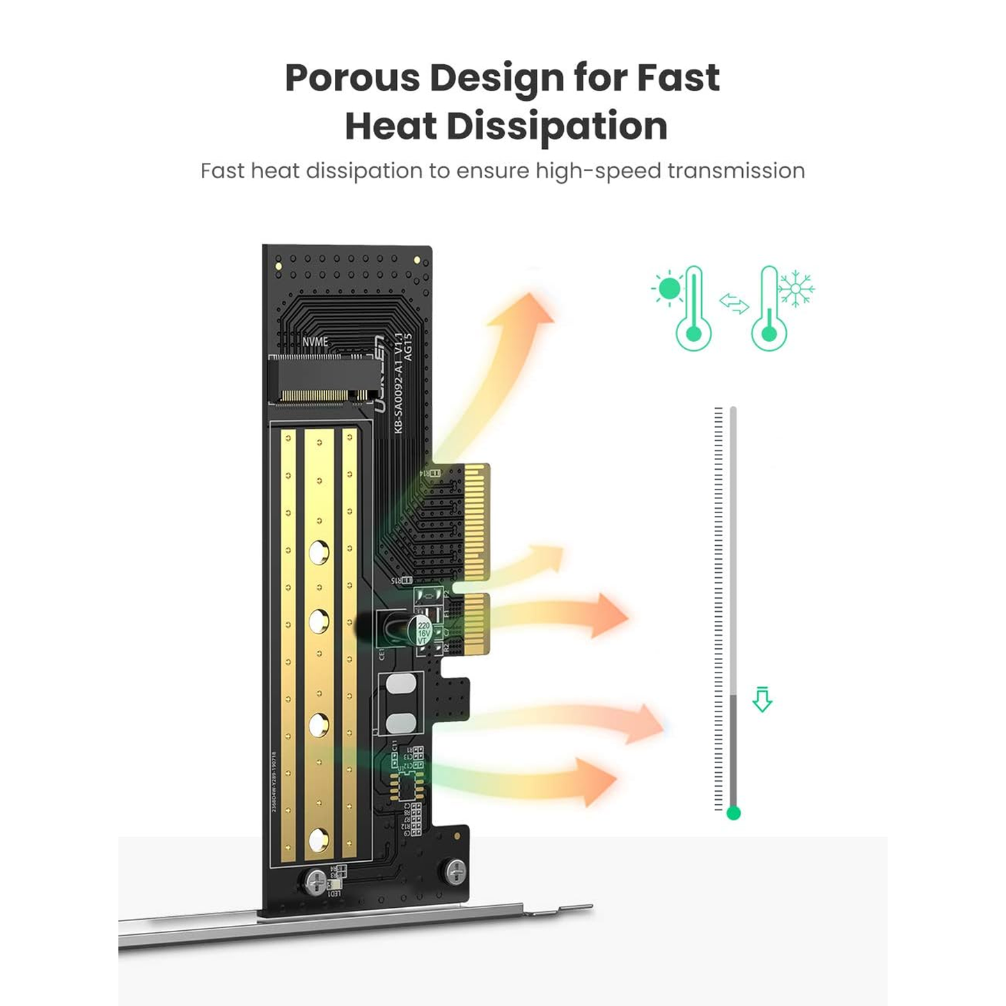 Adapter UGREEN PCIe 3.0 x4 to M.2 NVME / 70503