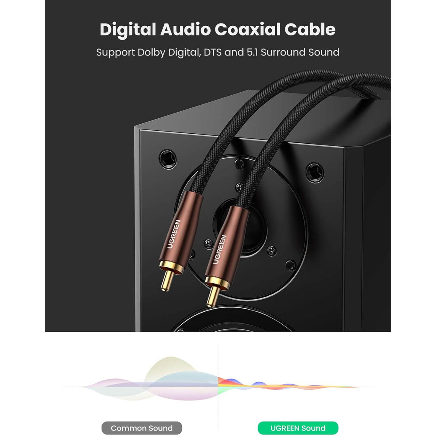 UGREEN RCA Coaxial Cable Copper Case Braided 1M / 70684
