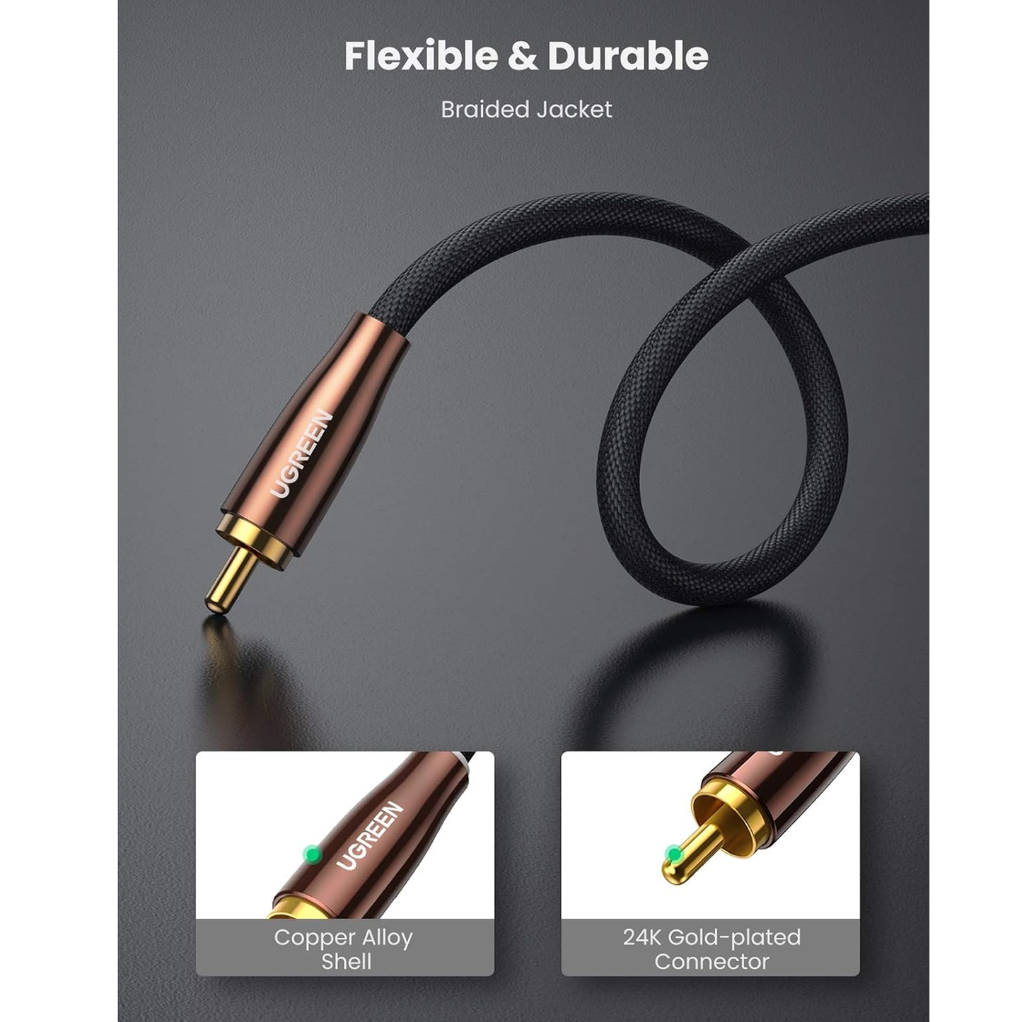 UGREEN RCA Coaxial Cable Copper Case Braided 1M / 70684