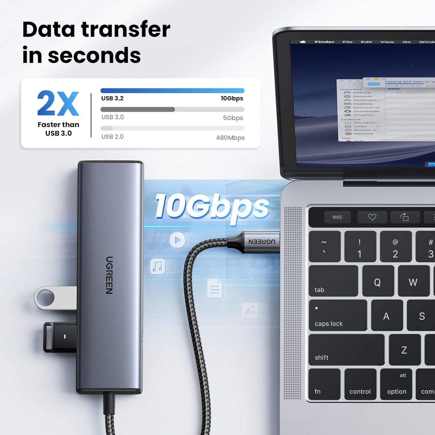 UGREEN USB-C to Ethernet Adapter Hub / 45320