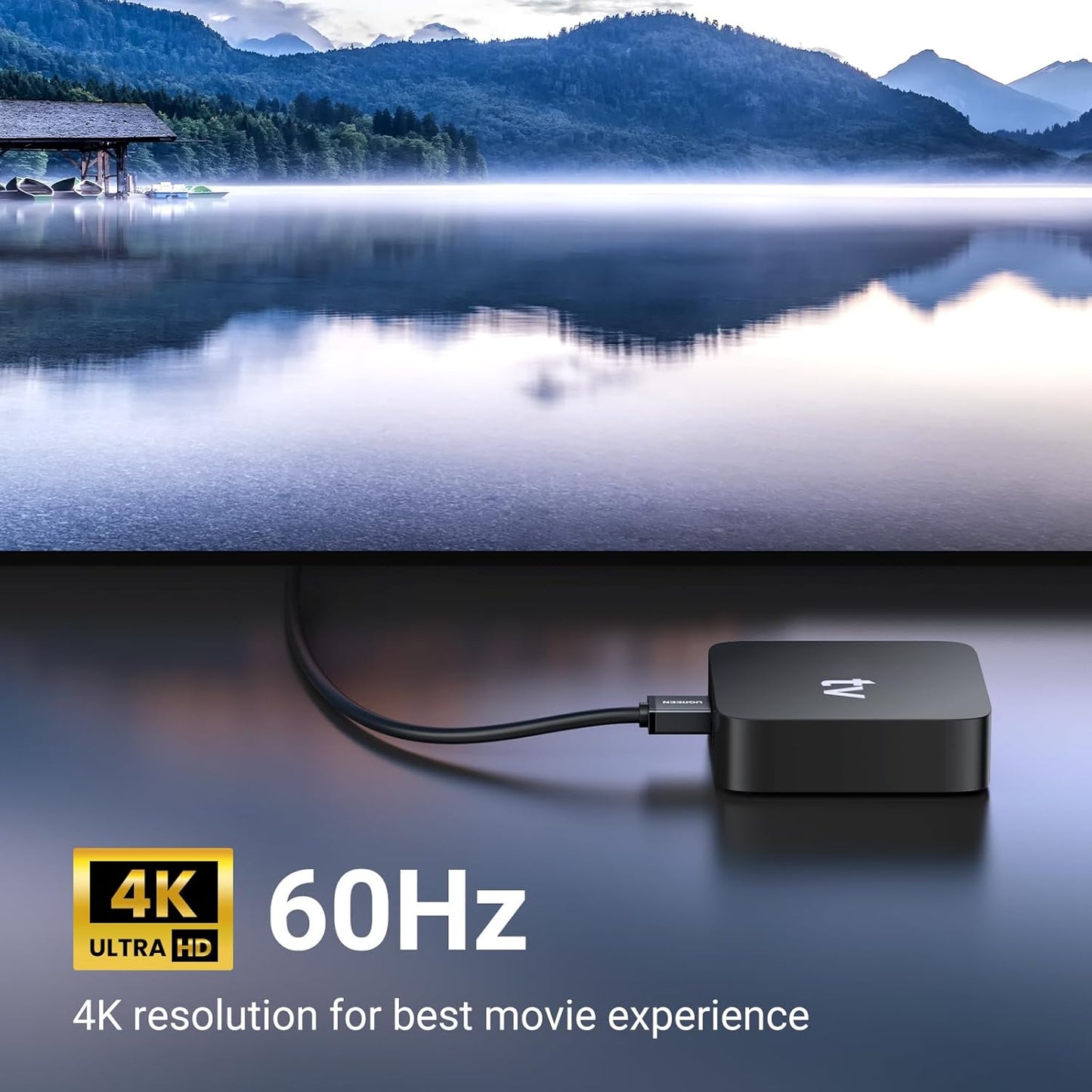 كابل HDMI من UGREEN بزاوية قائمة، سلك HDMI 4K عالي السرعة، 4K@60Hz / HD103