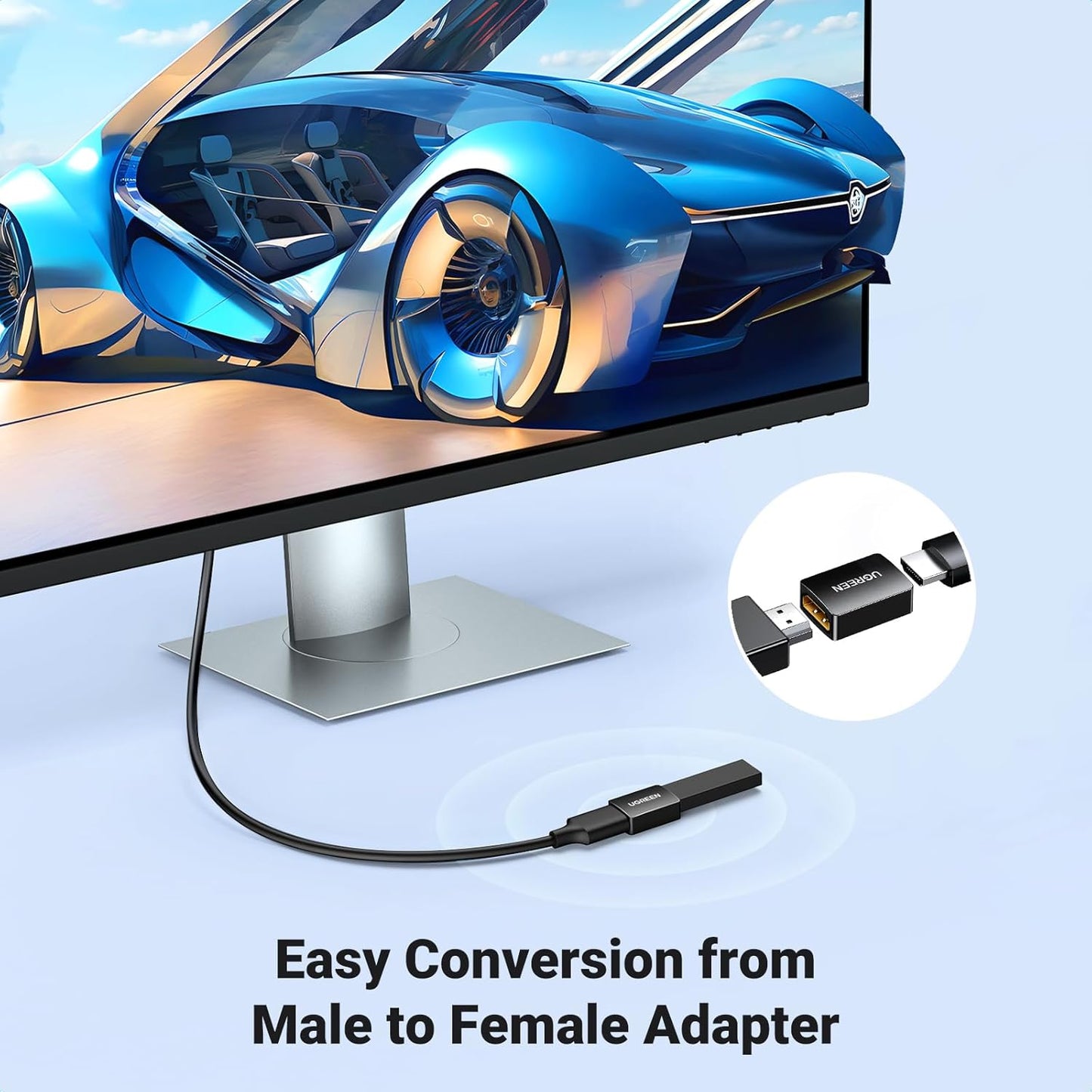 محول HDMI أنثى إلى أنثى من UGREEN (أسود) / 20107