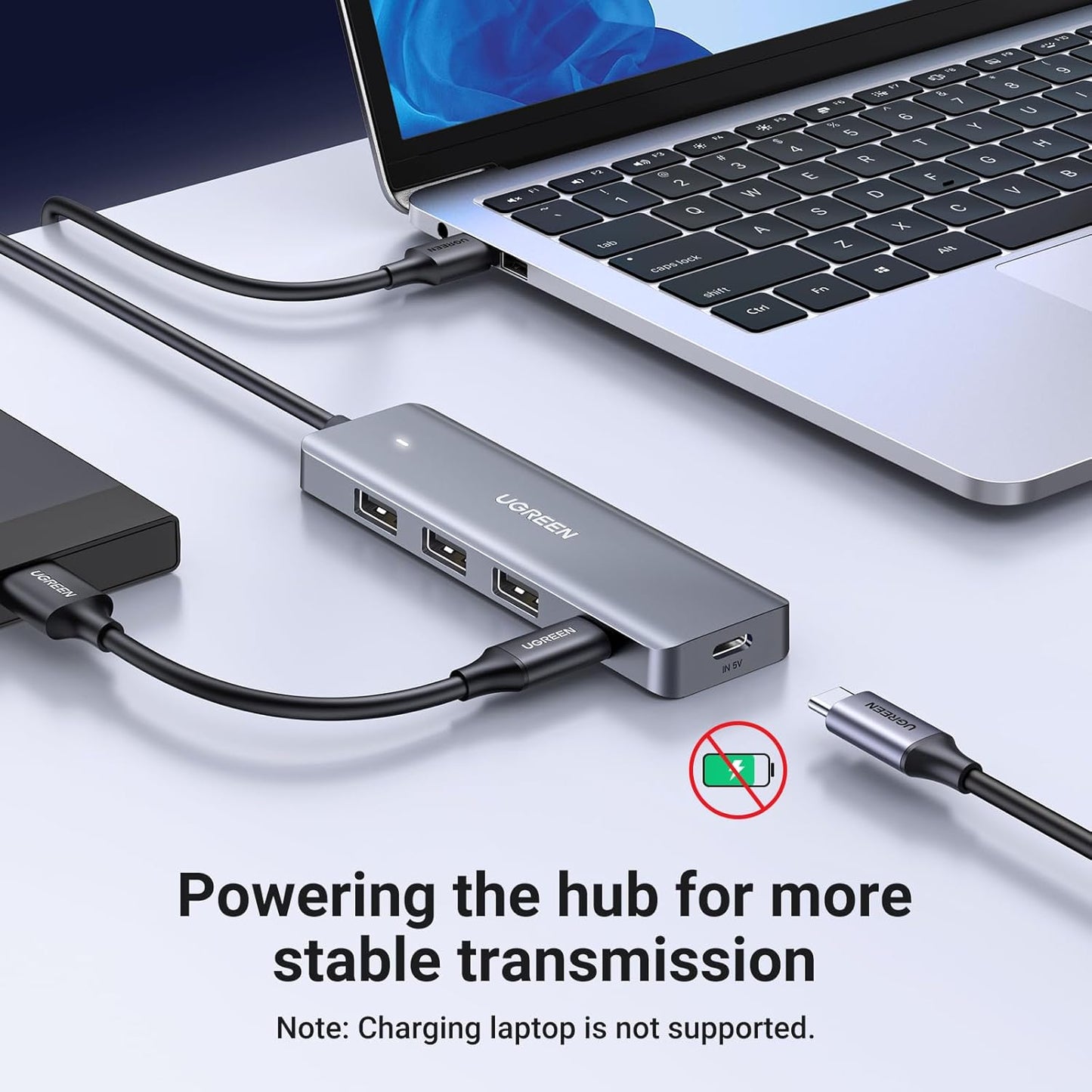 موزع USB من UGREEN مزود بـ 4 منافذ USB إلى USB C و3 منافذ USB A متعددة المنافذ / 15920