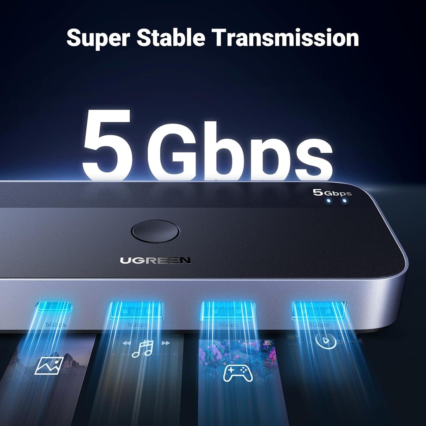 UGREEN USB 3.0 Switch 2 Computers Sharing USB C & A Devices / 15705