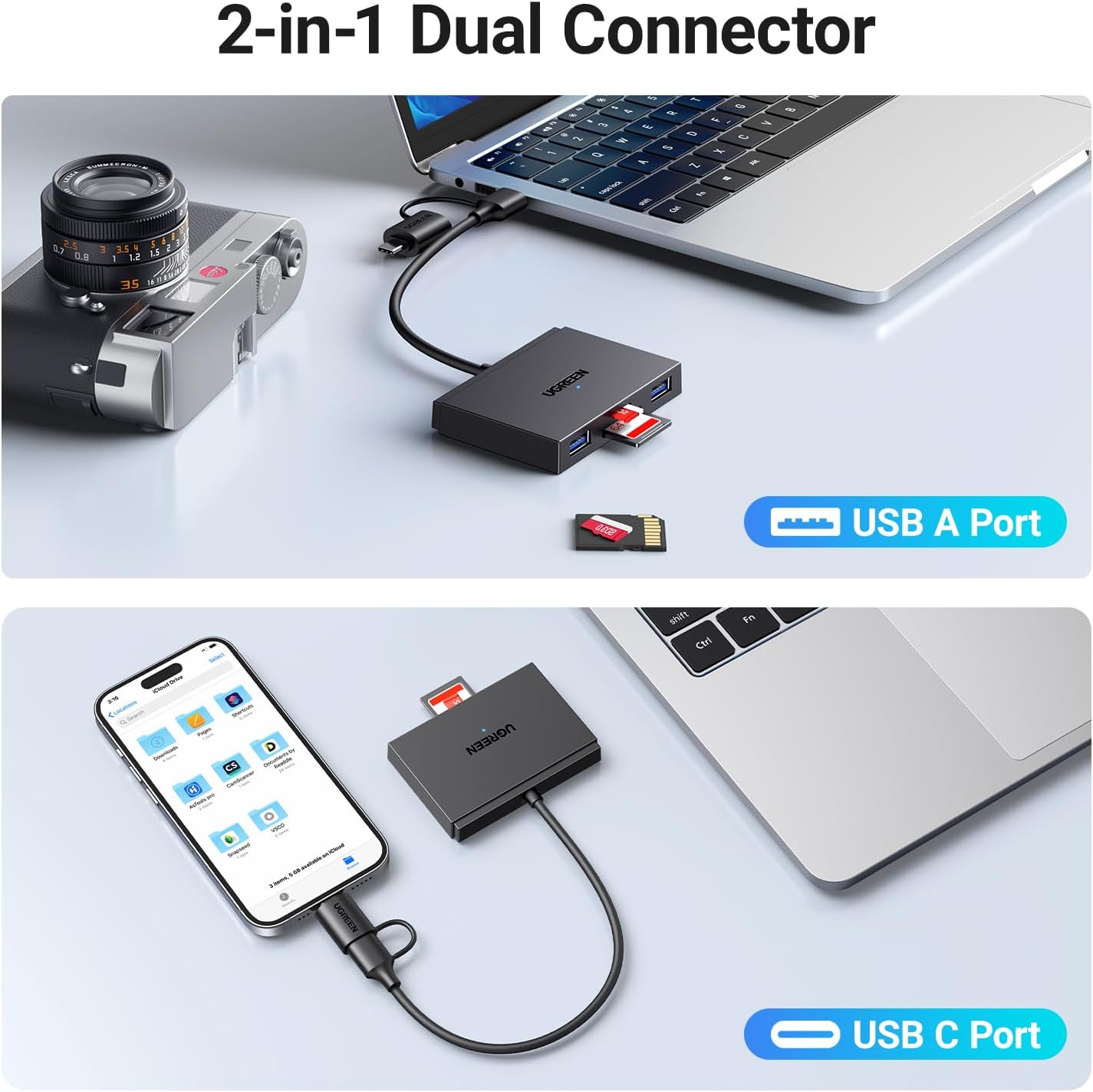 UGREEN 4-in-1 Card Reader 5Gbps Type-C + USB / 45167