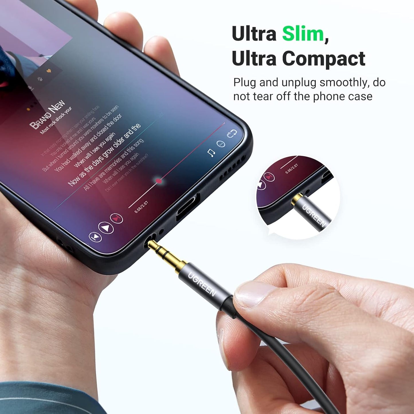 Ugreen Cable 3.5 mm Mini Jack (male) / 3.5 mm Mini Jack (female) Black / AV118