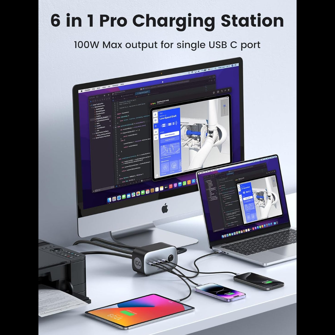 وصلة كهرباء من يوجرين 2 مخرج كهرباء و3 مدخل شحن بقوة 100 واط فيش انجليزي/ 60168