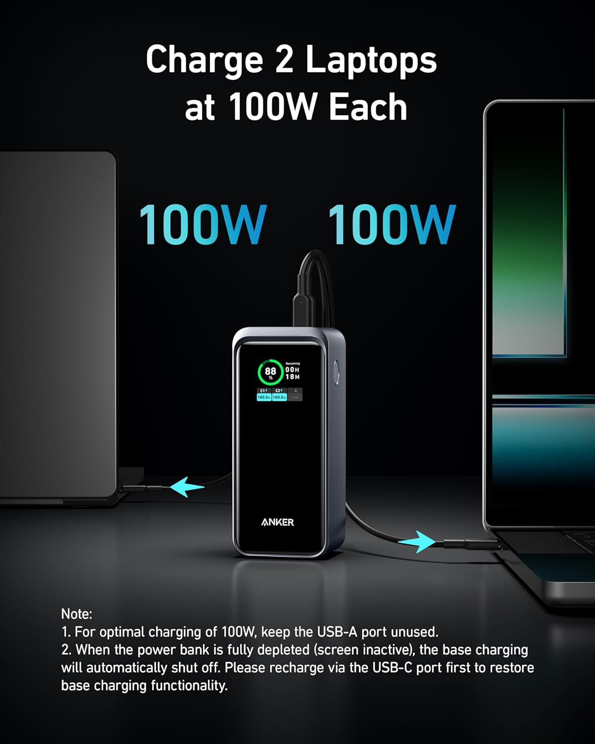 Anker Prime 20,000mAh 200W 2 USB-C and 1 USB-A Port Power Bank