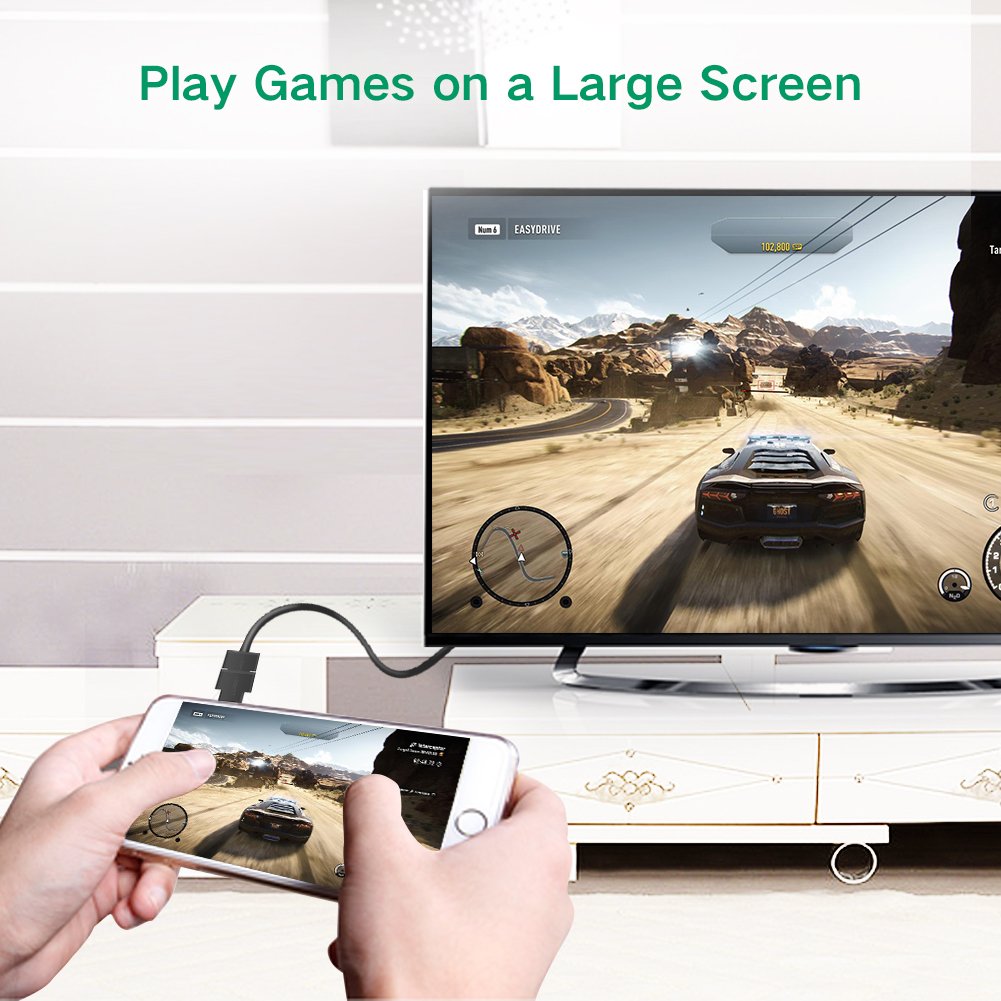محول UGREEN Micro HDMI ذكر إلى HDMI أنثى (أسود) / 20106