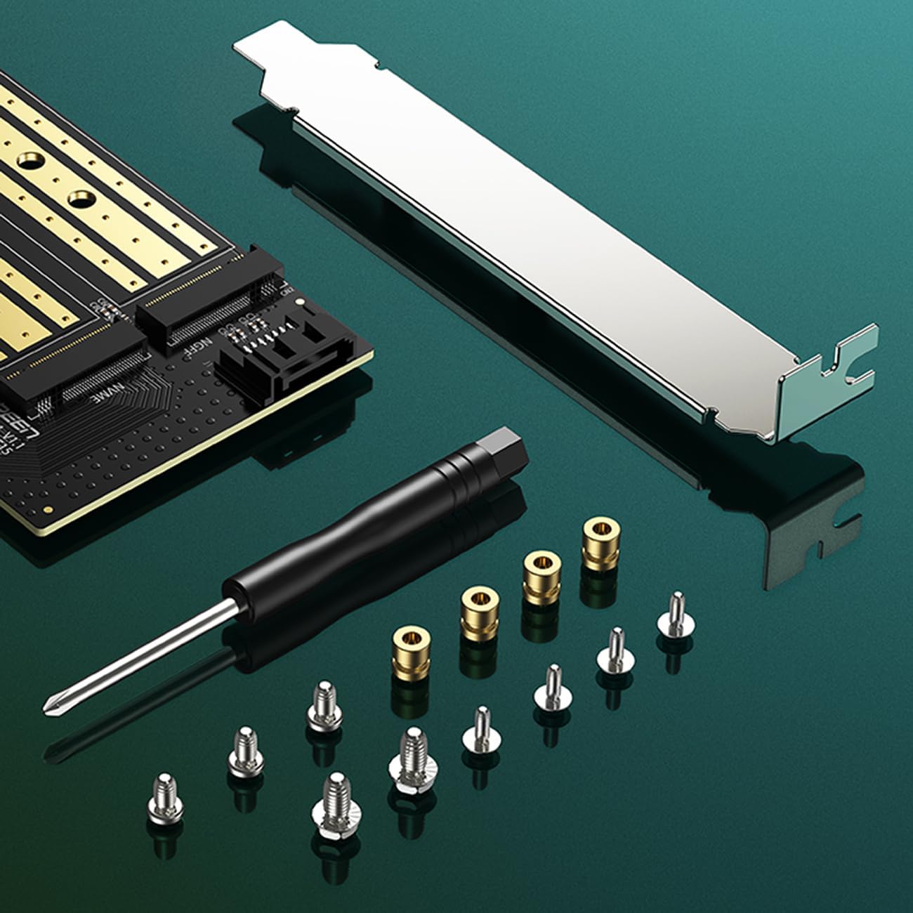 UGREEN M.2 NVMe + M.2 SATA إلى PCI-E 3.0 X 4 – بطاقة PCI express /70504