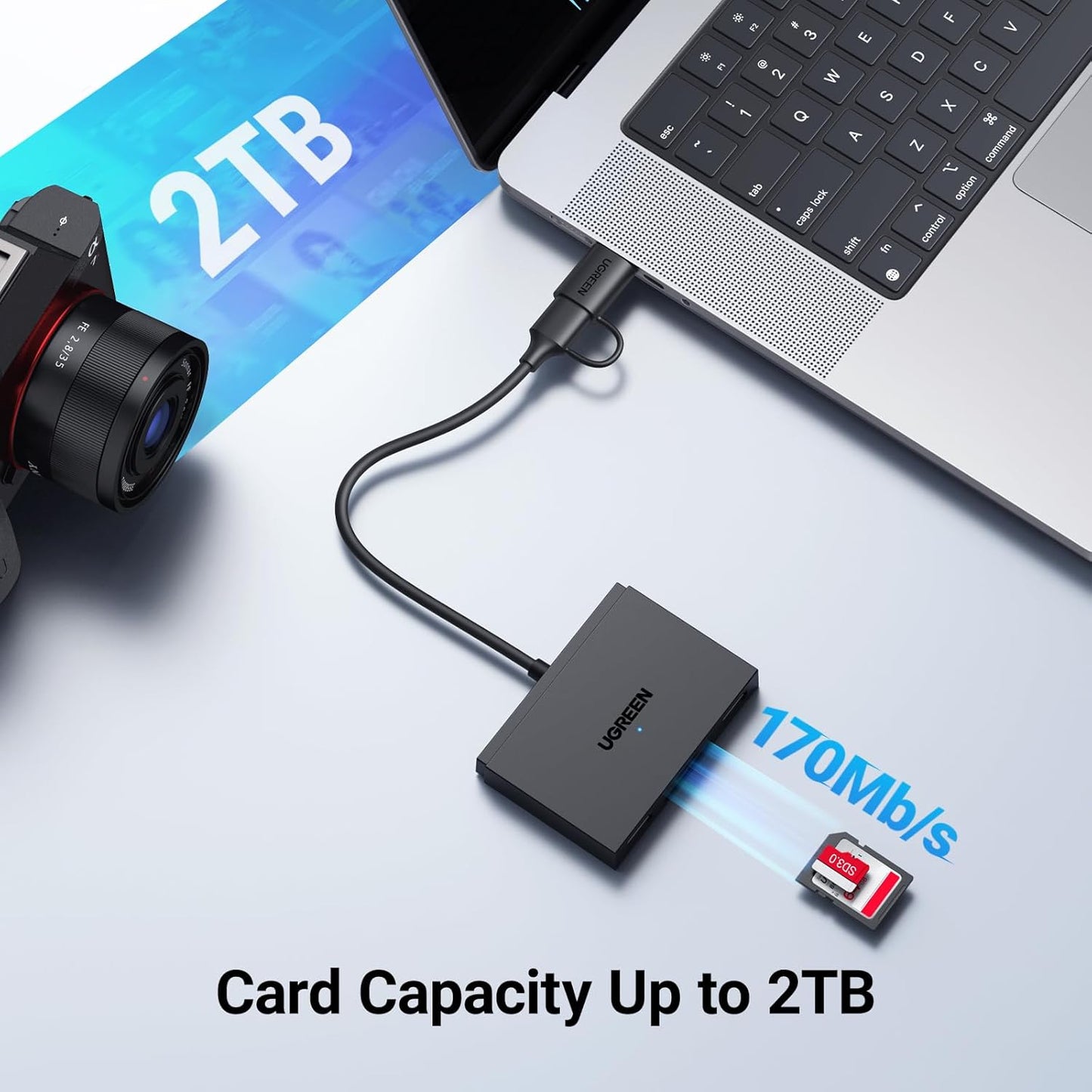 UGREEN 4-in-1 Card Reader 5Gbps Type-C + USB / 45167