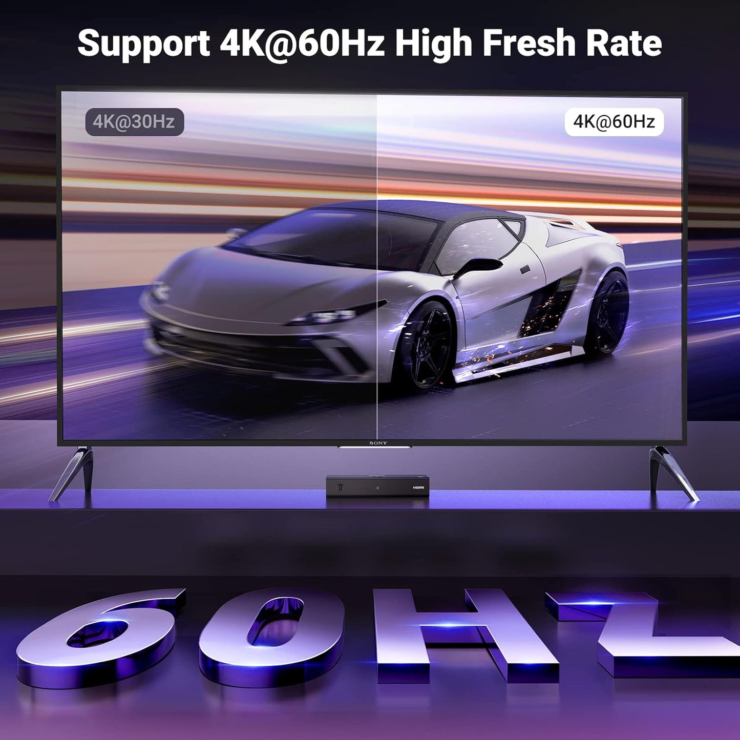 مفتاح HDMI 4K@60Hz من UGREEN - مخرج 3 في 1 مع جهاز تحكم عن بعد / 15376