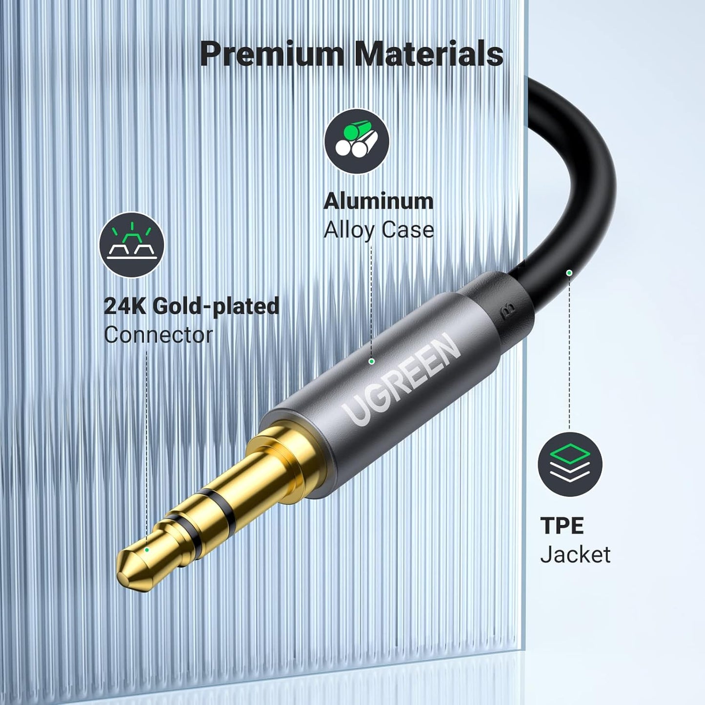 Ugreen Cable 3.5 mm Mini Jack (male) / 3.5 mm Mini Jack (female) Black / AV118