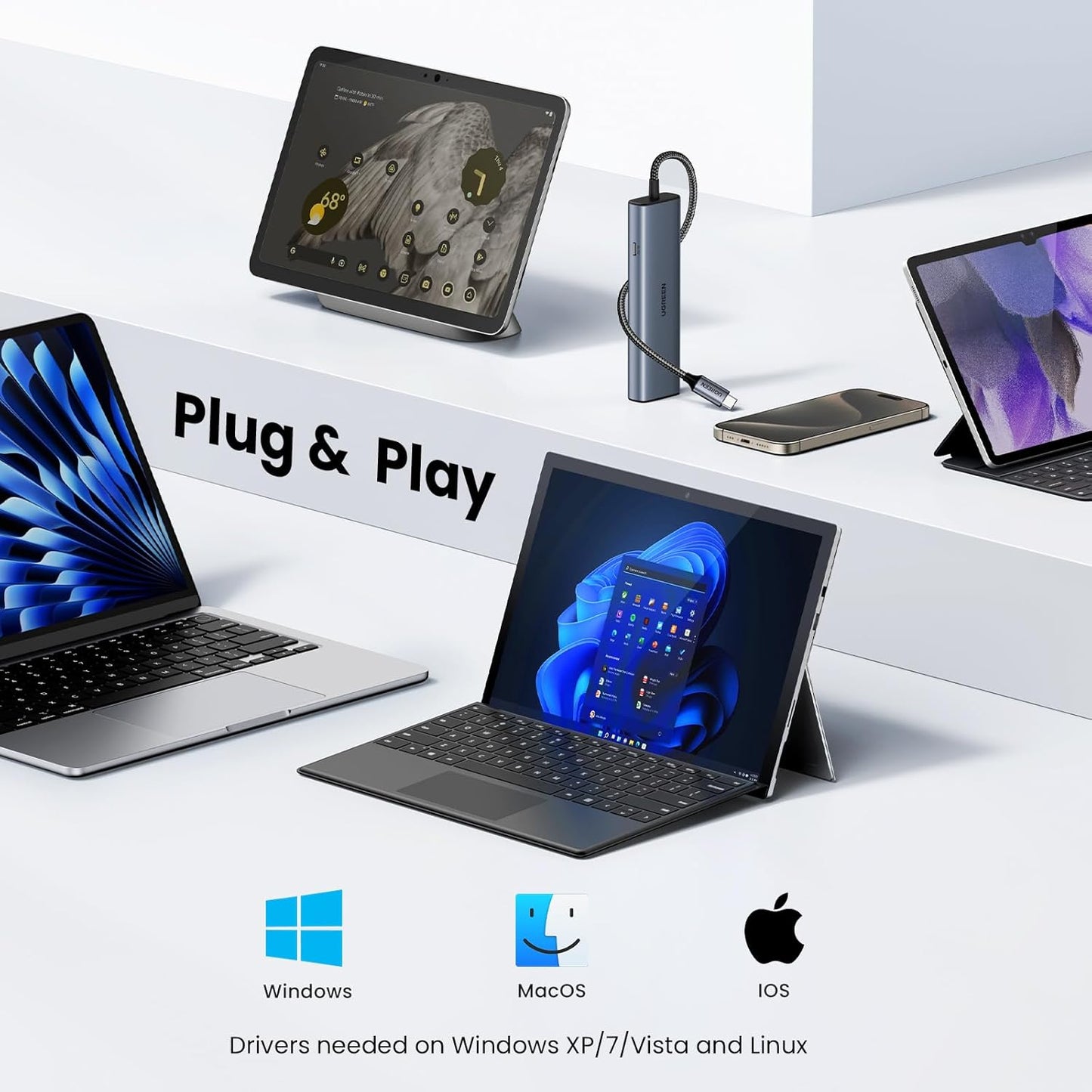 UGREEN USB-C to Ethernet Adapter Hub / 45320